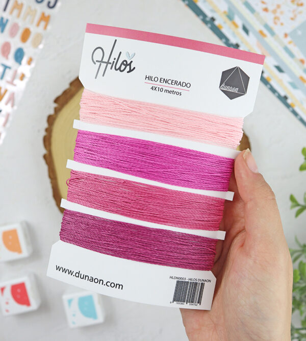 Set de hilos Rosa para encuadernación de Dunaon