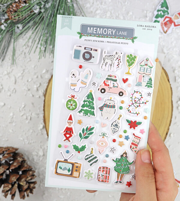 Pegatinas puffy Ilustraciones Memory Lane de Lora Bailora