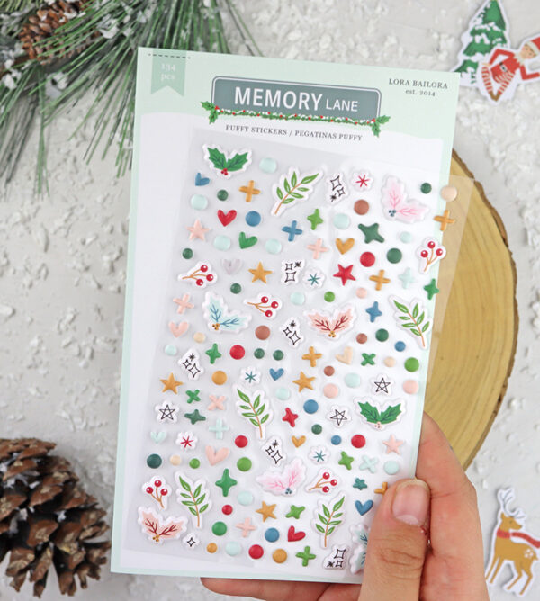 Pegatinas puffy Formas Memory Lane de Lora Bailora