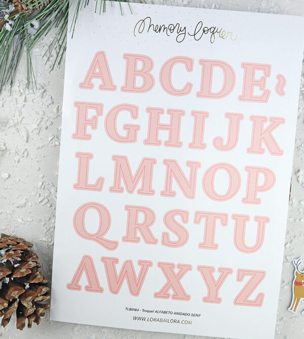 Set de troqueles Alfabeto Anidado Serif de Lora Bailora