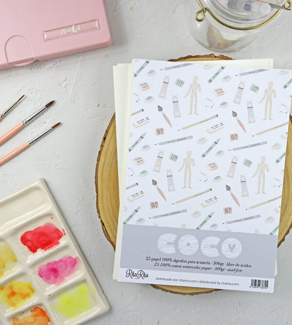 Papel A6 100% algodón para acuarela de COCO