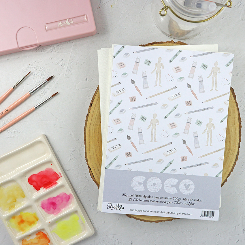 Papel A6 100% algodón para acuarela de COCO