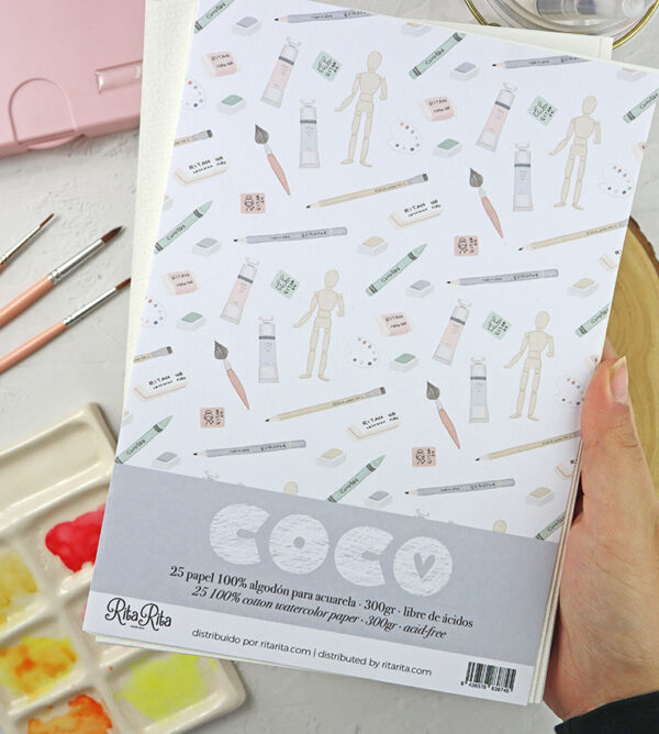 Papel A5 100% algodón para acuarela de COCO