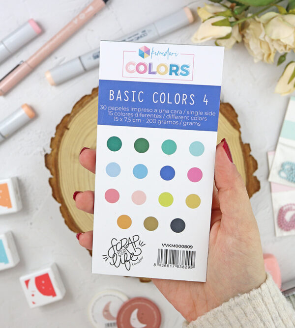Bloc mini papeles lisos Basic Colors 4 de Mintopía