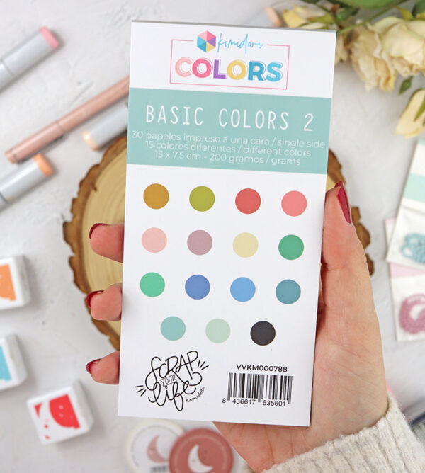 Bloc mini papeles lisos Basic Colors 2 de Mintopía