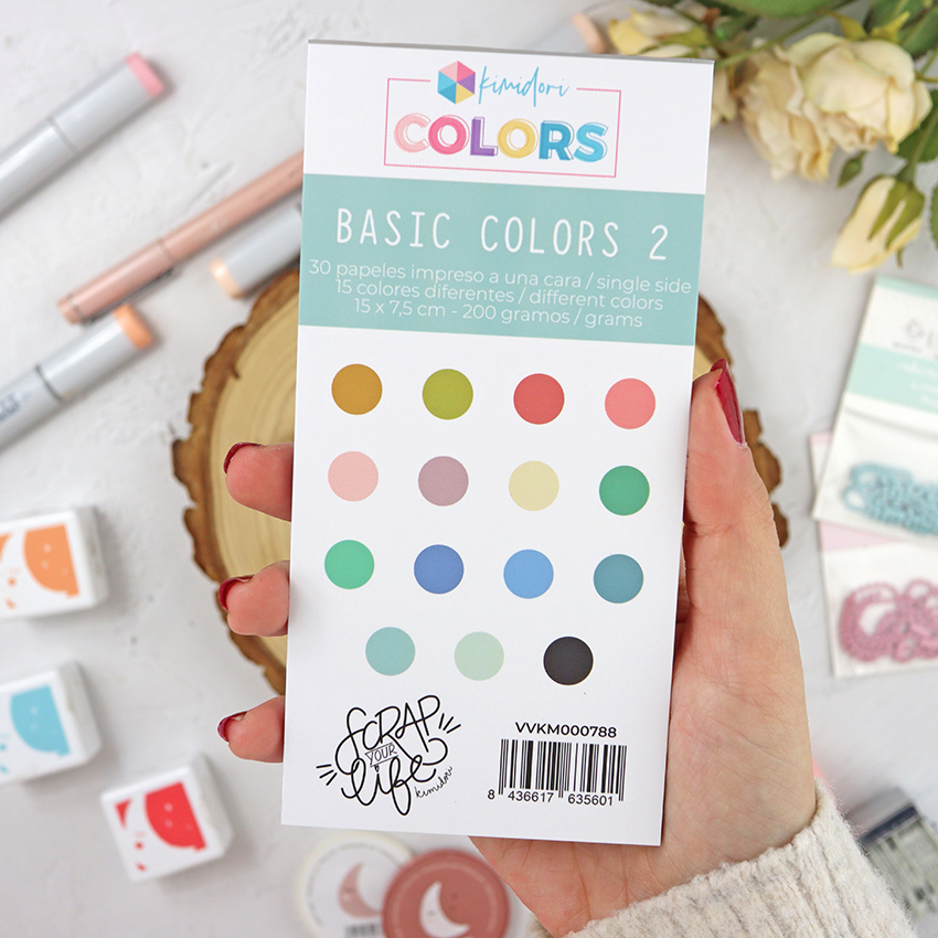 Bloc mini papeles lisos Basic Colors 2 de Mintopía