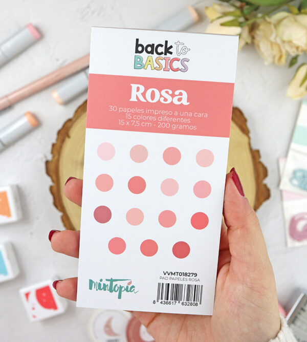 Bloc mini papeles lisos Rosa de Mintopía