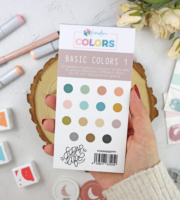 Bloc mini papeles lisos Basic Colors 1 de Mintopía