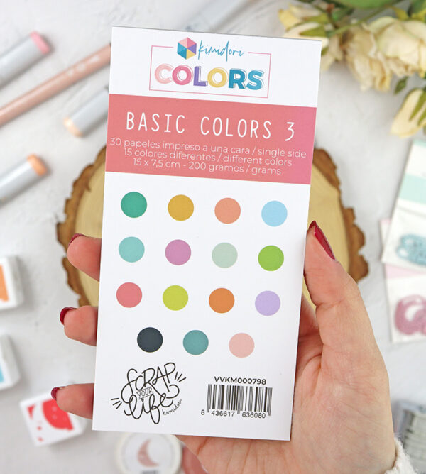 Bloc mini papeles lisos Basic Colors 3 de Mintopía