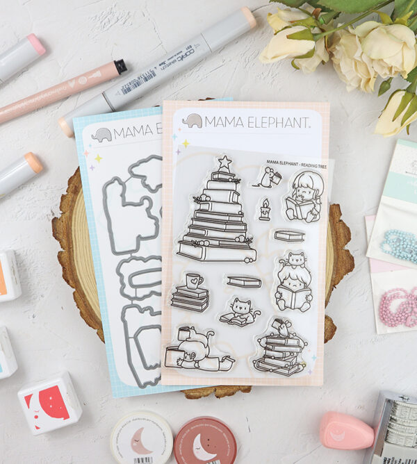 Set de sellos+troquel Reading Tree de Mama Elephant