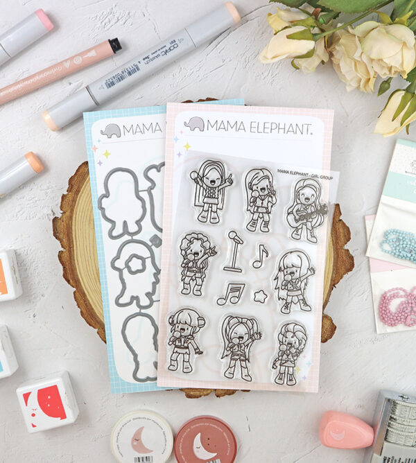 Set de sellos+troquel Girl Group de Mama Elephant