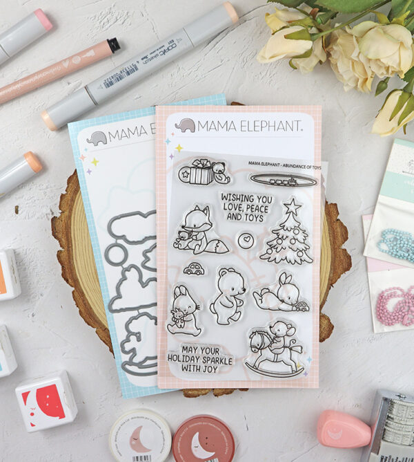 Set de sellos+troquel Abundance Of Toys de Mama Elephant