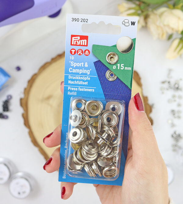 Set de 10 Botones de presión Deporte y Camping 15 mm de Prym