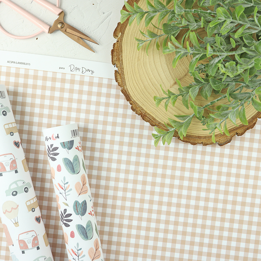Papel laminado XXL Vichy Tostado | Alúa Cid - Imagen 2