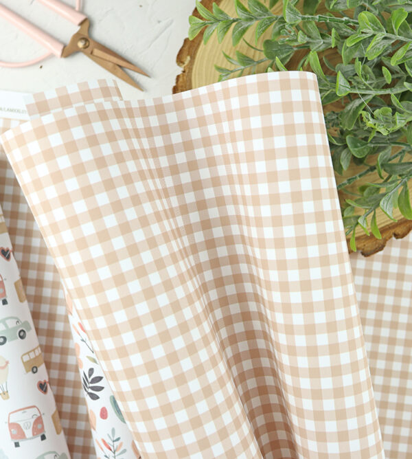 Papel laminado XXL Vichy Tostado | Alúa Cid