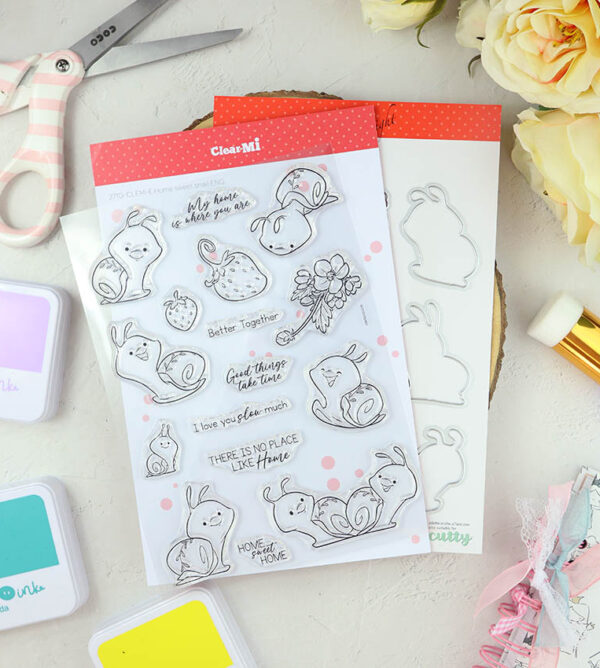 Set de sellos+troquel Home sweet snail de ClearMi