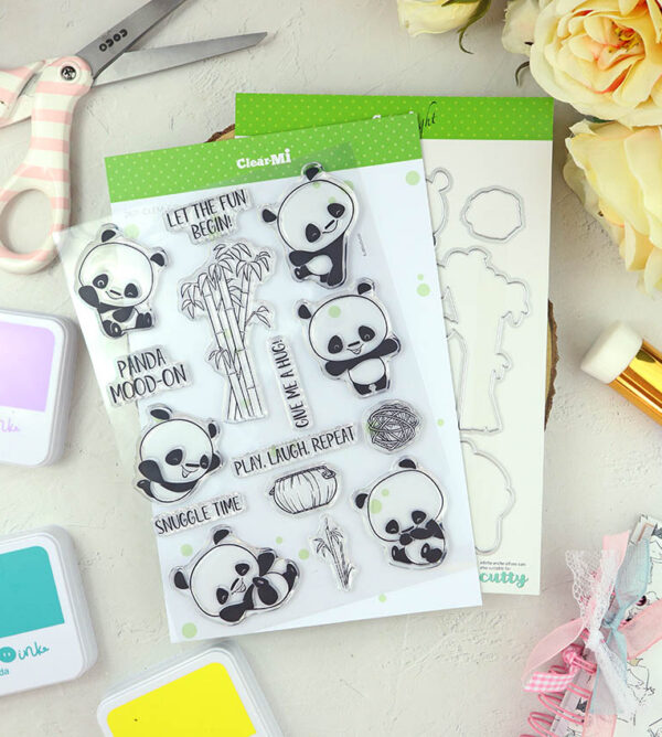Set de sellos+troquel Panda-stic de ClearMi