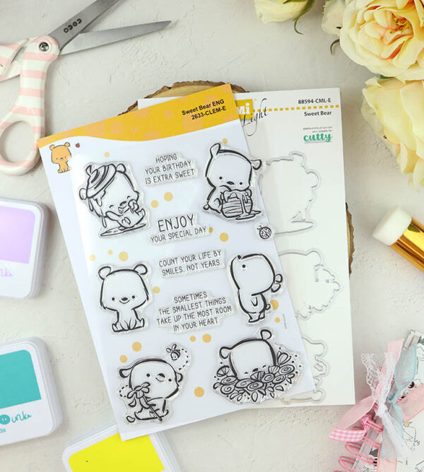 Set de sellos+troquel Sweet bear de ClearMi