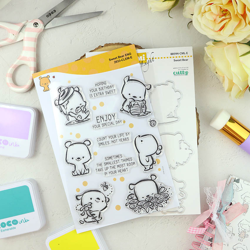 Set de sellos+troquel Sweet bear de ClearMi