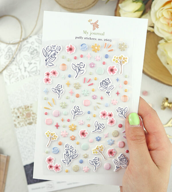 Pegatinas puffy My Journal de Lora Bailora con Mrs. Maple
