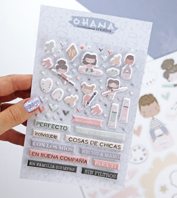 Pegatinas puffy Ohana Creativa de Alúa Cid