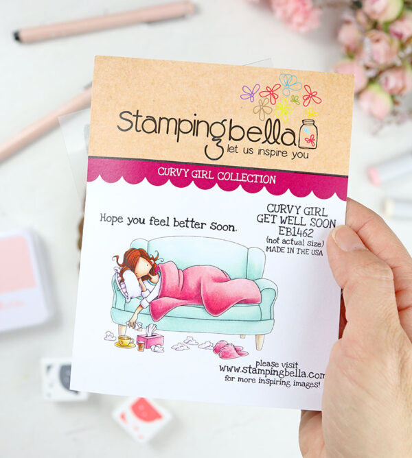 Sello Curvy Girl Get Well Soon de Stamping Bella