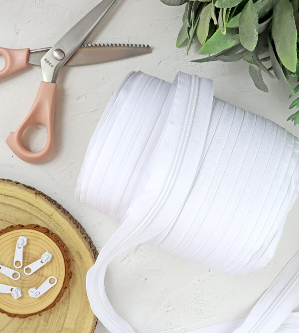 Cremallera de Nailon malla 5 Blanco