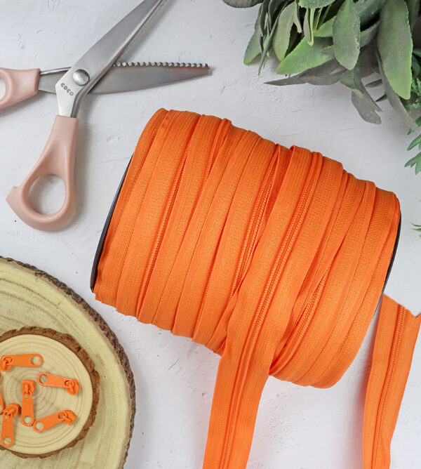 Cremallera de Nailon malla 5 Mandarina