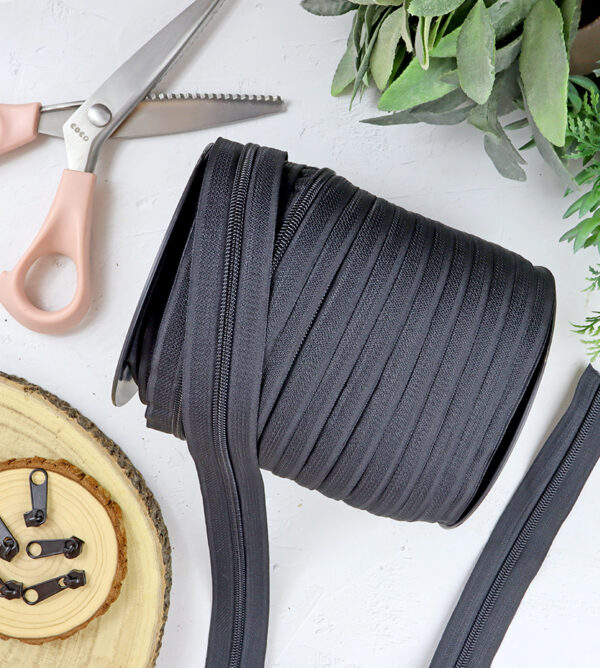 Cremallera de Nailon malla 5 Negro
