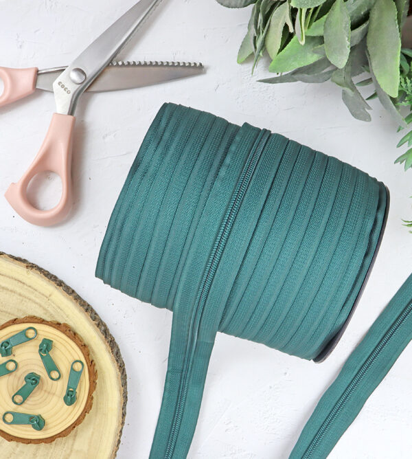 Cremallera de Nailon malla 5 Verde Vintage