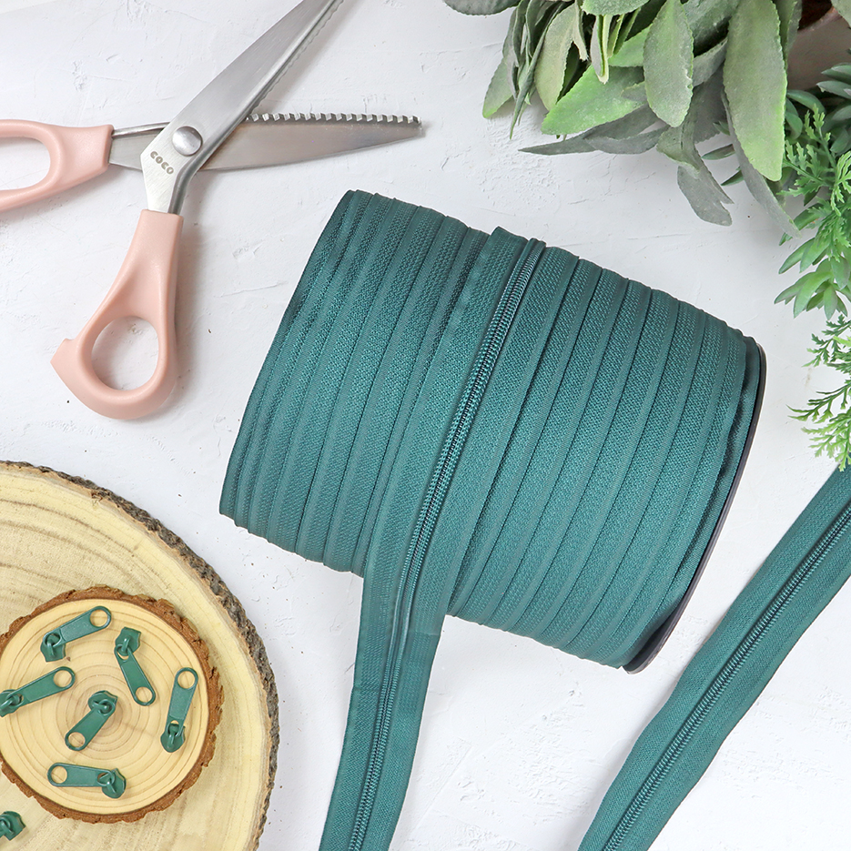 Cremallera de Nailon malla 3 Verde Vintage