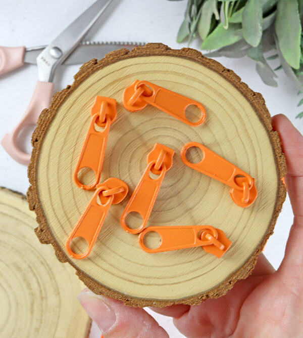 Cursor de 5 para cremallera Nailon Mandarina