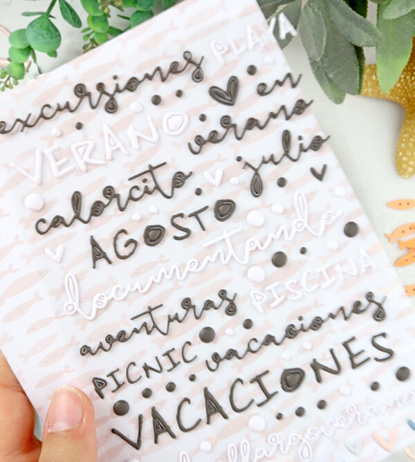 Pegatinas puffy Frases Holidadis de Alúa Cid