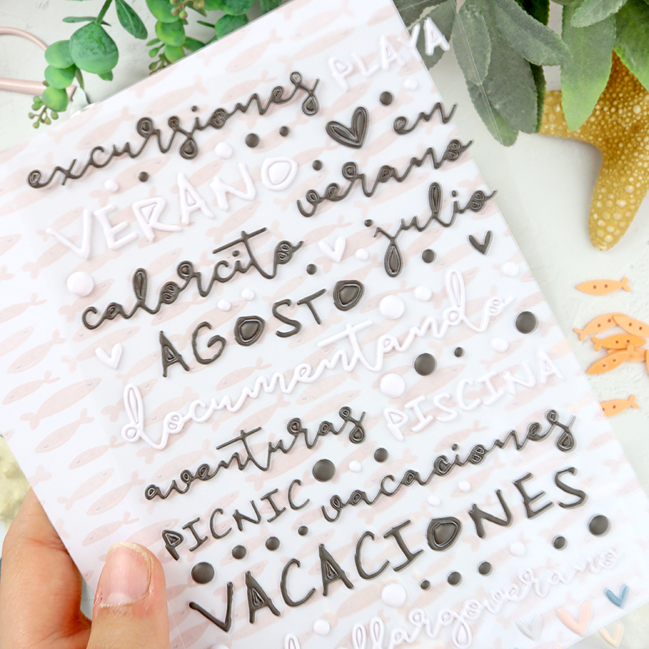Pegatinas puffy Frases Holidadis de Alúa Cid