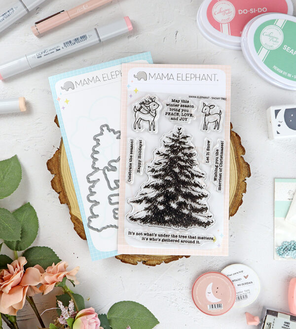 Set de sellos+troquel Snowy Tree de Mama Elephant