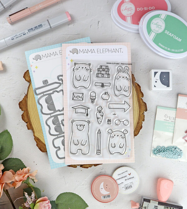 Set de sellos+troquel Page Huggers de Mama Elephant