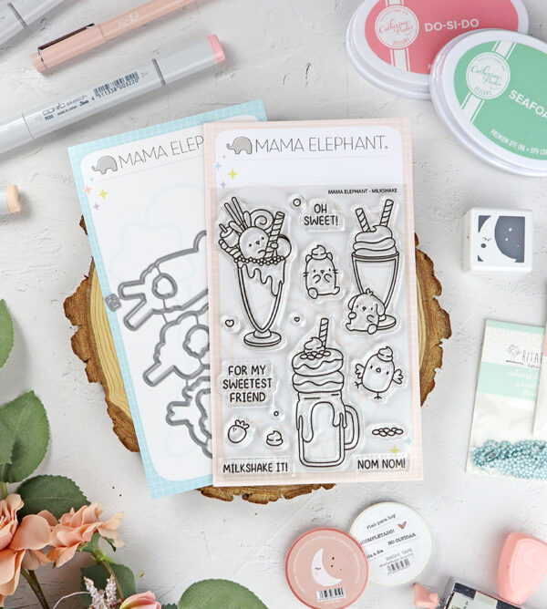 Set de sellos+troquel Milkshake de Mama Elephant