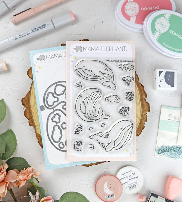 Set de sellos+troquel Me & My Whale de Mama Elephant