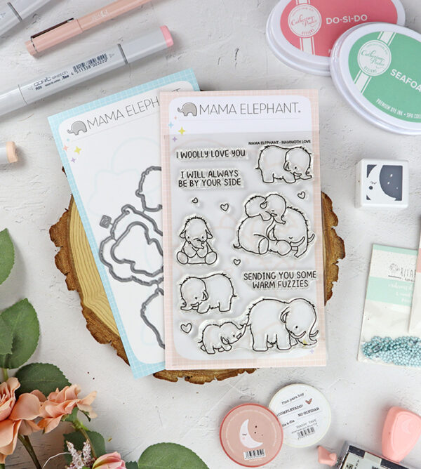 Set de sellos+troquel Mammoth Love de Mama Elephant