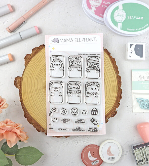 Set de sellos Lil Friend Tags de Mama Elephant