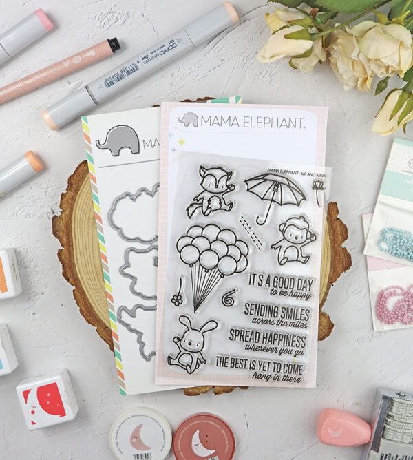Set de sellos+troquel Up & Away de Mama Elephant