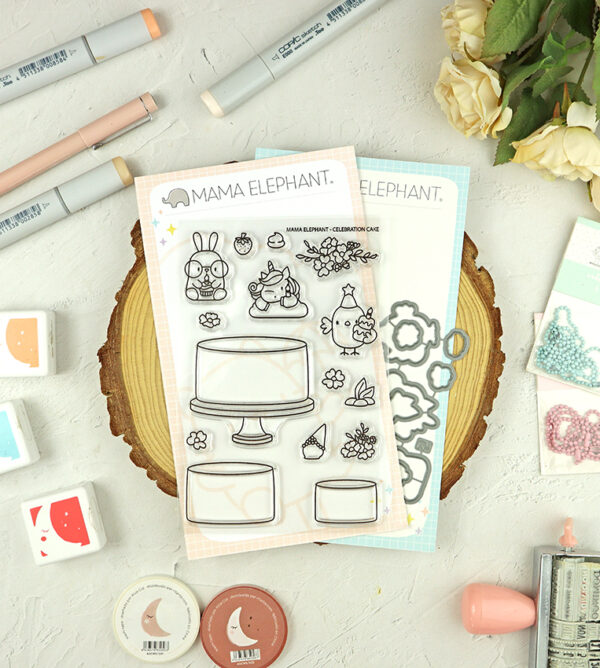 Set de sellos+troquel Celebration Cake de Mama Elephant