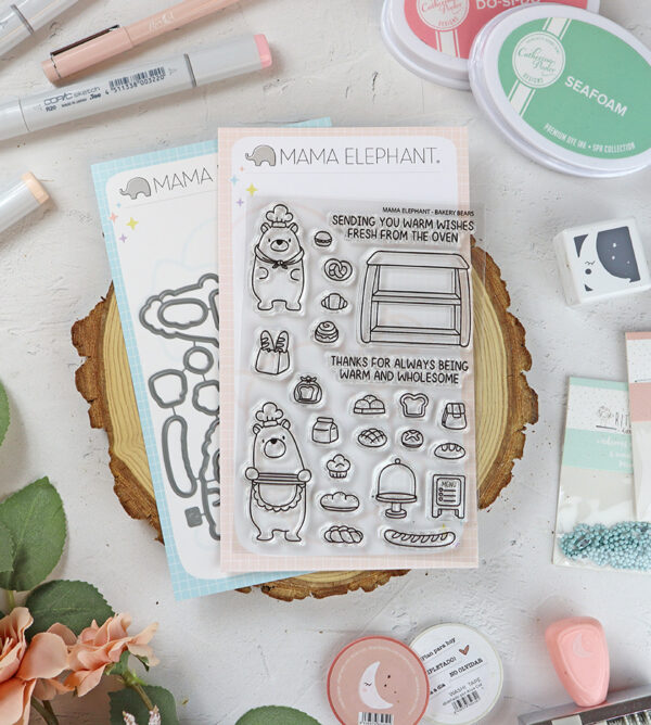 Set de sellos+troquel Bakery Bears de Mama Elephant