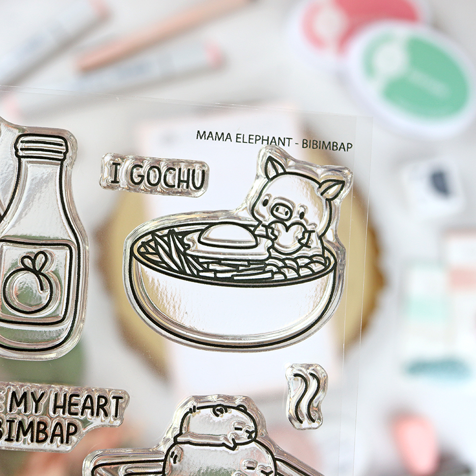 Set de sellos+troquel Bibimbap de Mama Elephant - Imagen 3
