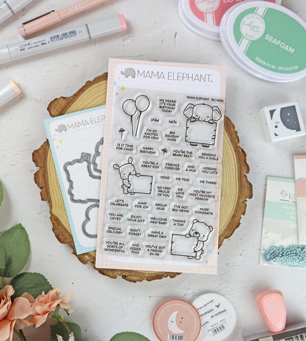 Set de sellos+troquel Big News de Mama Elephant