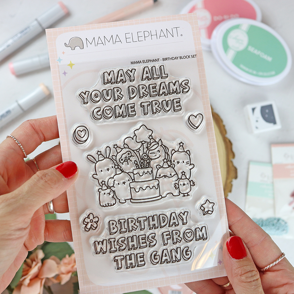 Set de sellos+troquel Birthday Block Set de Mama Elephant - Imagen 3
