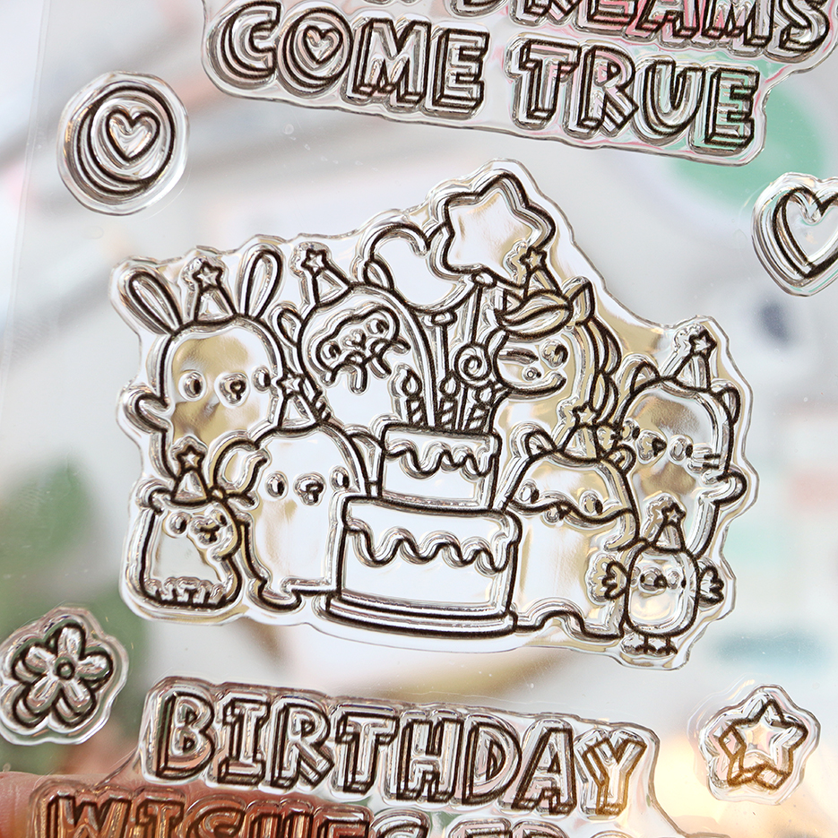 Set de sellos+troquel Birthday Block Set de Mama Elephant - Imagen 2