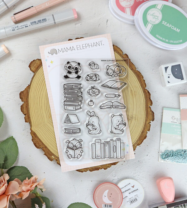 Set de sellos Book Worm de Mama Elephant