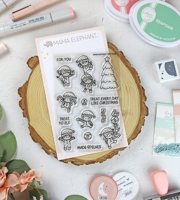 Set de sellos Busy Elves de Mama Elephant