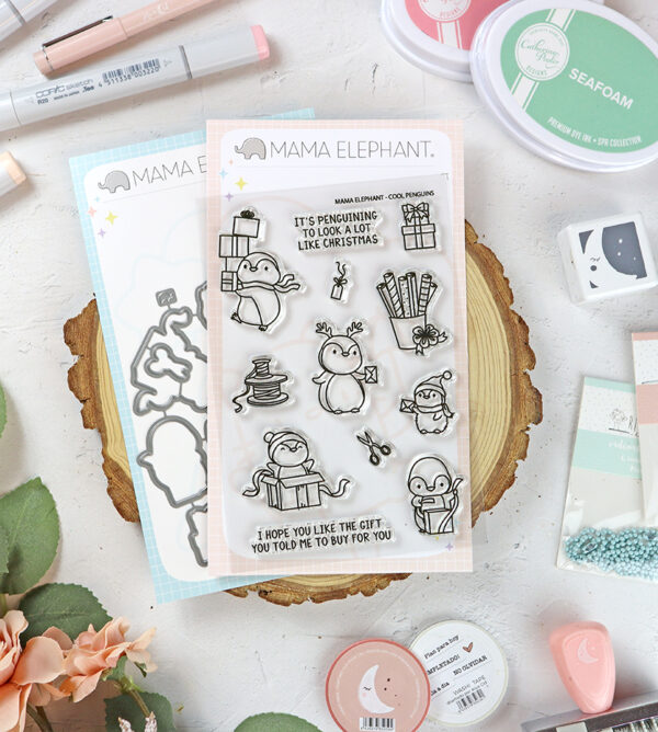 Set de sellos+troquel Cool Penguins de Mama Elephant